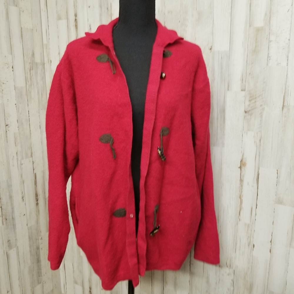 Sag Harbor Red Button up Cardigan